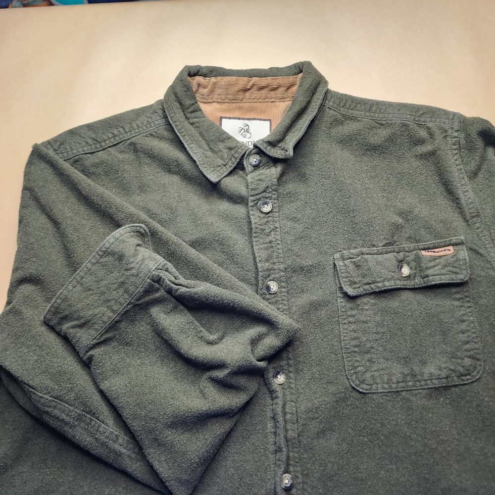 Legendary‎ Whitetails Buck Camp Flannel Shirt Mens Large Olive Green Cotton 6464